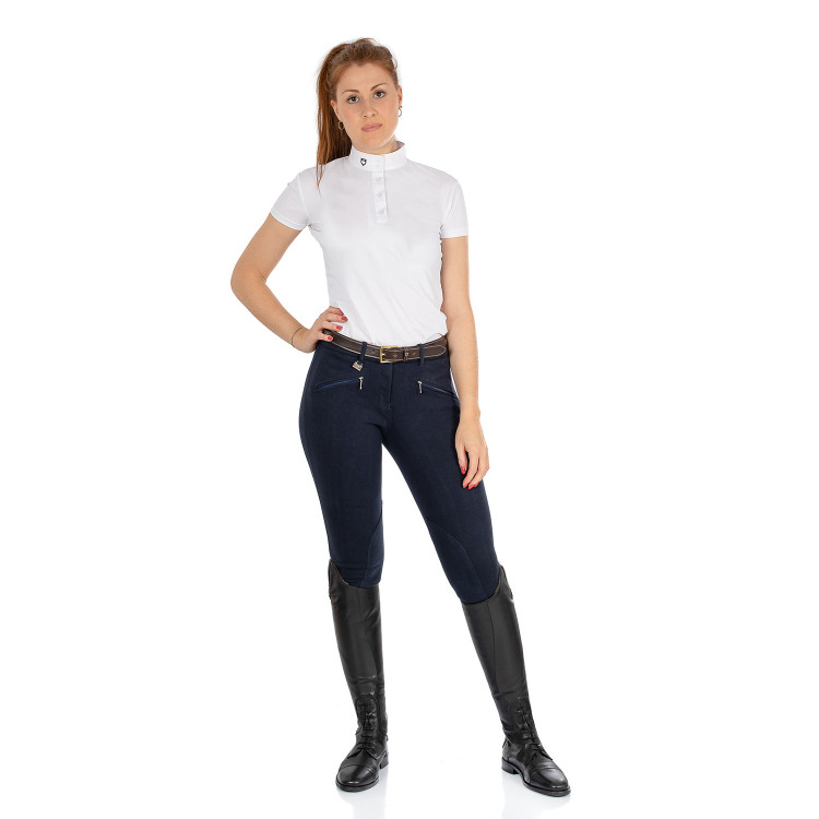Pantalon femme Demetra en coton stretch Equestro Pantalon femme Demetra en coton stretch Equestro