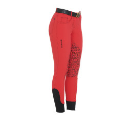 Pantalon femme avec grip genou en tissu technique Xeni Equestro Rouge Pantalon femme avec grip genou en tissu technique Xeni Equestro Rouge