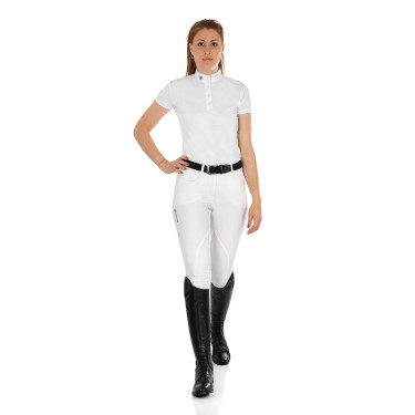Pantalon femme avec grip genou en tissu technique Xeni Equestro Blanc Pantalon femme avec grip genou en tissu technique Xeni Equestro Blanc