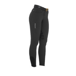 Pantalon femme avec grip genou en tissu technique Clio Equestro Noir