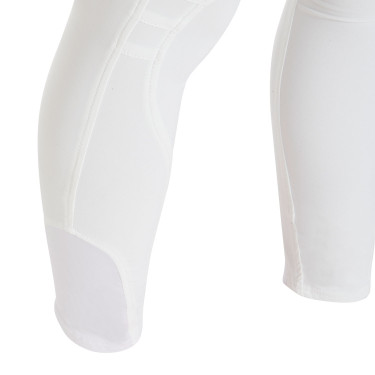 Pantalon femme avec grip genou en tissu technique Clio Equestro Blanc Pantalon femme avec grip genou en tissu technique Clio Equestro Blanc