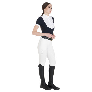 Pantalon femme avec grip genou en tissu technique Clio Equestro Blanc Pantalon femme avec grip genou en tissu technique Clio Equestro Blanc