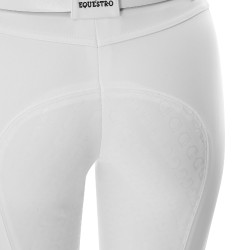 Pantalon femme avec grip intégral Aria en tissu technique Equestro Blanc