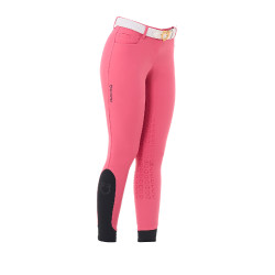 Pantalon femme avec grip intégral Aria en tissu technique Equestro Chèvrefeuille Rose