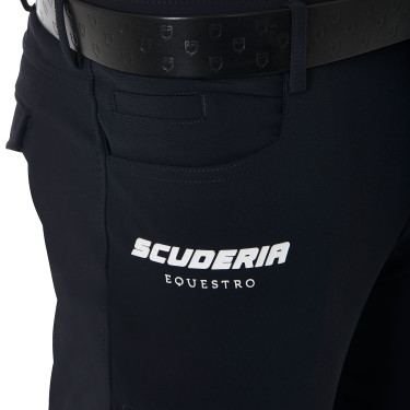 Broek met kniestukken grip heren collectie Scuderia Equestro Zwart