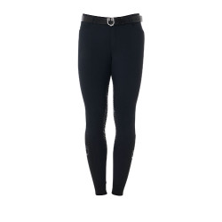 Pantalon avec grip complet homme en tissu technique Equestro Noir