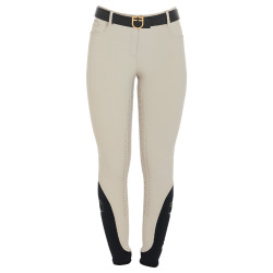 Pantalon ajusté femme avec grip complet Aria Equestro Dollar sable Blanc