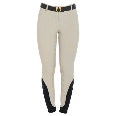 Pantalon ajusté femme avec grip complet Aria Equestro Dollar sable Blanc