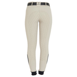 Pantalon ajusté femme avec grip complet Aria Equestro Dollar sable Blanc