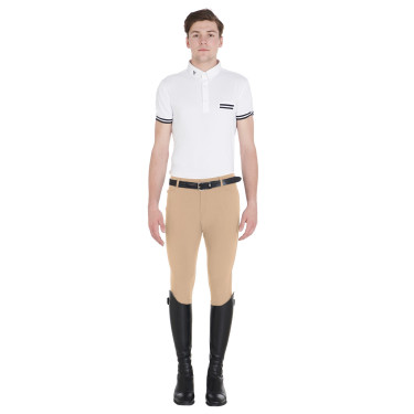 Slim-fit broek met grip heren met logo Caspar Equestro Wierook Beige