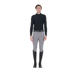 Slim-fit broek met grip heren met logo Caspar Equestro Grijs rijp