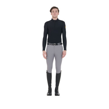 Slim-fit broek met grip heren met logo Caspar Equestro Grijs rijp