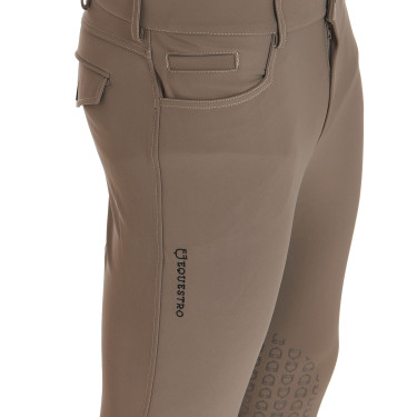 Slim-fit broek met grip heren met logo Caspar Equestro Walnoot Bruin