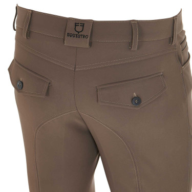 Slim-fit broek met grip heren met logo Caspar Equestro Walnoot Bruin
