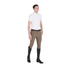 Slim-fit broek met grip heren met logo Caspar Equestro Walnoot Bruin
