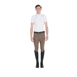 Slim-fit broek met grip heren met logo Caspar Equestro Walnoot Bruin