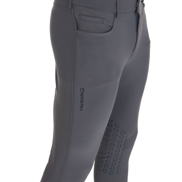 Slim-fit broek met grip heren met logo Caspar Equestro Asfalt Grijs