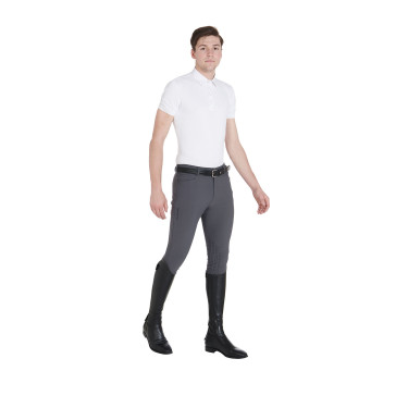 Slim-fit broek met grip heren met logo Caspar Equestro Asfalt Grijs
