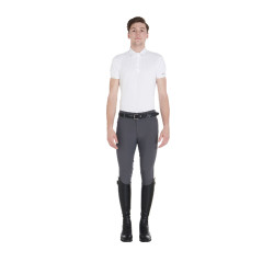 Slim-fit broek met grip heren met logo Caspar Equestro Asfalt Grijs
