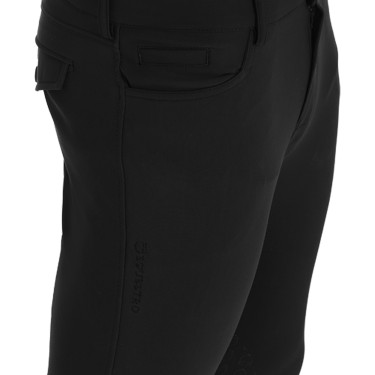 Slim-fit broek met grip heren met logo Caspar Equestro Zwart