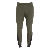 Pantalon ajusté avec grip homme avec logo Caspar Equestro Vert militaire Bleu