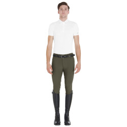 Slim-fit broek met grip heren met logo Caspar Equestro Legergroen Blauw