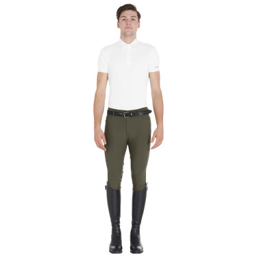 Slim-fit broek met grip heren met logo Caspar Equestro Legergroen Blauw