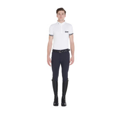 Slim-fit broek met grip heren met logo Caspar Equestro Marine Marineblauw