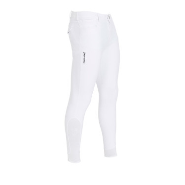 Slim-fit broek met grip heren met logo Caspar Equestro Wit