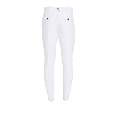 Slim-fit broek met grip heren met logo Caspar Equestro Wit