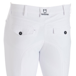 Slim-fit broek met grip heren met logo Caspar Equestro Wit