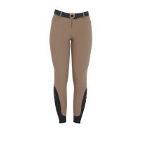 Pantalon ajusté avec grip femme avec logo Zenda Equestro Walnut Marron