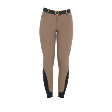 Strakke damesbroek met grip met logo Zenda Equestro Walnoot Bruin