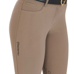 Strakke damesbroek met grip met logo Zenda Equestro Walnoot Bruin