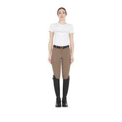 Pantalon ajusté avec grip femme avec logo Zenda Equestro Walnut Marron