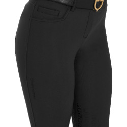 Pantalon ajusté avec grip femme avec logo Zenda Equestro Noir