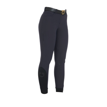 Pantalon ajusté avec grip femme avec logo Zenda Equestro Marine Bleu marine