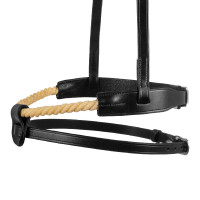 Muserolle combinée en corde Acavallo Noir Muserolle combinée en corde Acavallo Noir