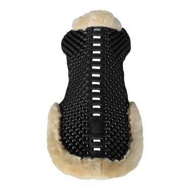 Amortisseur Piuma gel mouton Acavallo Eco-wool naturel Noir