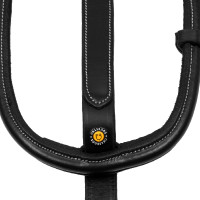 Martingale en cuir avec surpiqûres contrastantes Equestro Noir Martingale en cuir avec surpiqûres contrastantes Equestro Noir