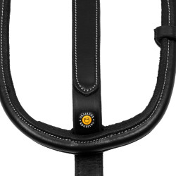 Martingale en cuir avec surpiqûres contrastantes Equestro Noir Martingale en cuir avec surpiqûres contrastantes Equestro Noir