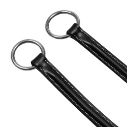 Martingale en cuir avec surpiqûres contrastantes Equestro Noir Martingale en cuir avec surpiqûres contrastantes Equestro Noir