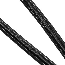 Martingale en cuir avec surpiqûres contrastantes Equestro Noir Martingale en cuir avec surpiqûres contrastantes Equestro Noir