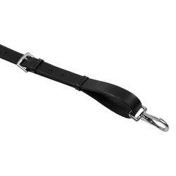 Martingale en cuir avec surpiqûres argentées Equestro Noir Martingale en cuir avec surpiqûres argentées Equestro Noir