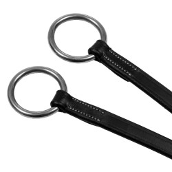 Martingale en cuir avec surpiqûres argentées Equestro Noir Martingale en cuir avec surpiqûres argentées Equestro Noir