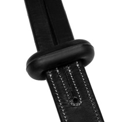 Martingale en cuir avec surpiqûres argentées Equestro Noir Martingale en cuir avec surpiqûres argentées Equestro Noir