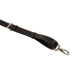 Martingale en cuir avec surpiqûres argentées Equestro Marron foncé