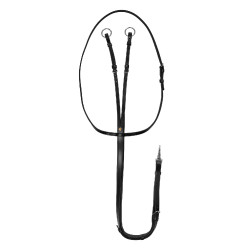 Martingale en cuir avec coutures argentées Equestro Noir Martingale en cuir avec coutures argentées Equestro Noir