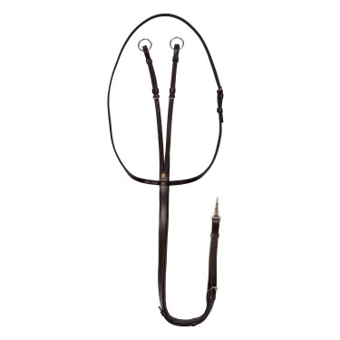 Martingale en cuir avec coutures argentées Equestro Marron foncé Martingale en cuir avec coutures argentées Equestro Marron foncé