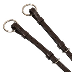 Martingale en cuir avec coutures argentées Equestro Marron foncé Martingale en cuir avec coutures argentées Equestro Marron foncé